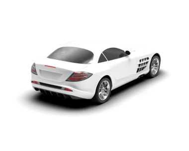 Yepyeni spor araba beyaz arka planda izole edilmiş. 3d illüstrasyon    