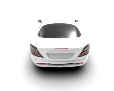 Yepyeni spor araba beyaz arka planda izole edilmiş. 3d illüstrasyon    