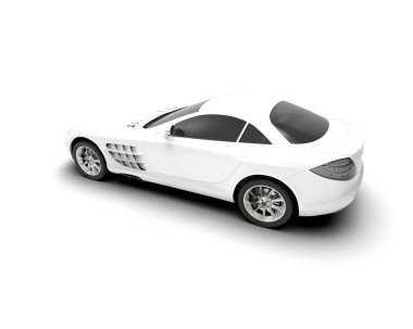 Yepyeni spor araba beyaz arka planda izole edilmiş. 3d illüstrasyon    