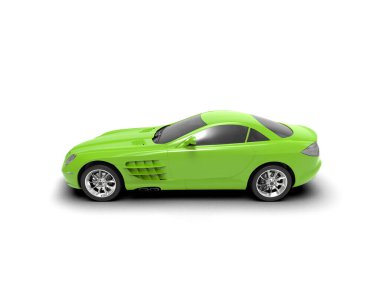 Yepyeni spor araba beyaz arka planda izole edilmiş. 3d illüstrasyon    