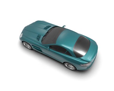 Yepyeni spor araba beyaz arka planda izole edilmiş. 3d illüstrasyon    