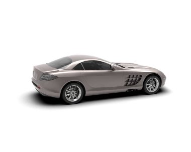 Yepyeni spor araba beyaz arka planda izole edilmiş. 3d illüstrasyon    