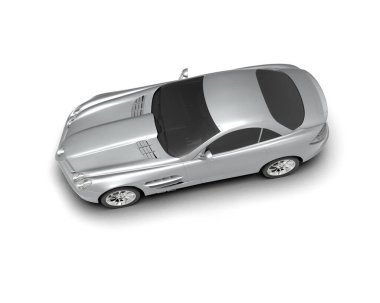 Modern spor araba beyaz arka planda izole edilmiş. 3d görüntüleme, illüstrasyon    