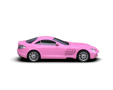 Modern spor araba beyaz arka planda izole edilmiş. 3d görüntüleme, illüstrasyon    