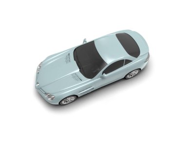 Modern spor araba beyaz arka planda izole edilmiş. 3d görüntüleme, illüstrasyon    