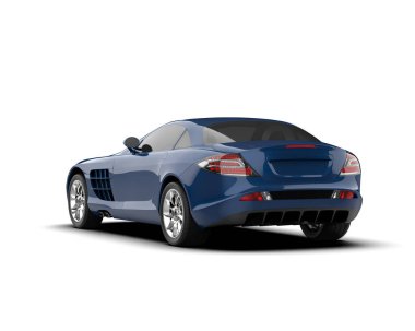 Modern spor araba beyaz arka planda izole edilmiş. 3d görüntüleme, illüstrasyon    