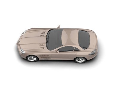 Modern spor araba beyaz arka planda izole edilmiş. 3d görüntüleme, illüstrasyon    