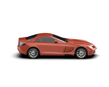 Modern spor araba beyaz arka planda izole edilmiş. 3d görüntüleme, illüstrasyon    