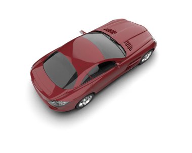 Modern spor araba beyaz arka planda izole edilmiş. 3d görüntüleme, illüstrasyon    