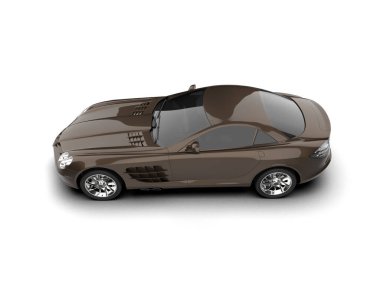 Beyaz arka planda izole edilmiş bir spor araba. 3d oluşturma  