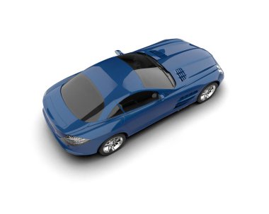 Beyaz arka planda izole edilmiş bir spor araba. 3d oluşturma  