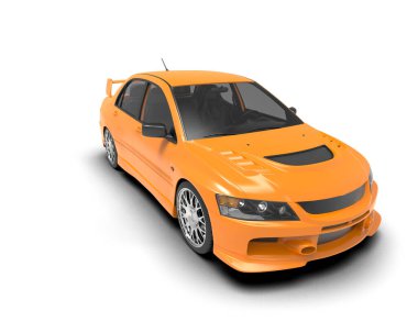 Beyaz arka planda izole edilmiş bir spor araba. 3d oluşturma  