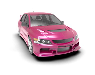 Beyaz arkaplanda 3 boyutlu spor araba görüntüleme  