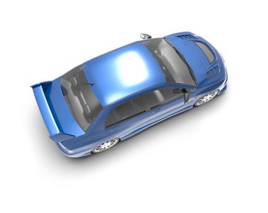 Beyaz arkaplanda 3 boyutlu spor araba görüntüleme  