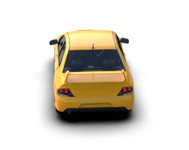 Beyaz arkaplanda 3 boyutlu spor araba görüntüleme  