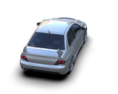 Beyaz arkaplanda 3 boyutlu spor araba görüntüleme  