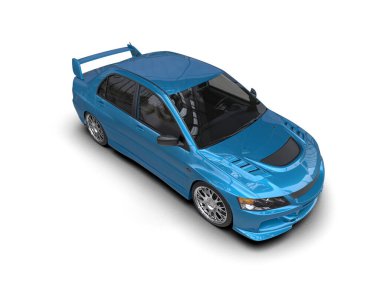 Beyaz arkaplanda 3 boyutlu spor araba görüntüleme  