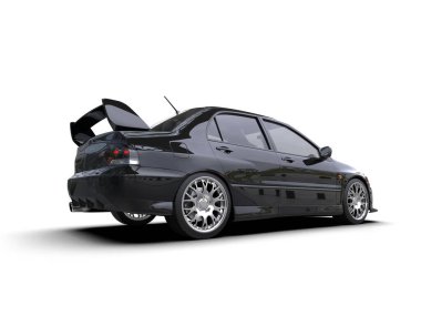 Beyaz arkaplanda 3 boyutlu spor araba görüntüleme  