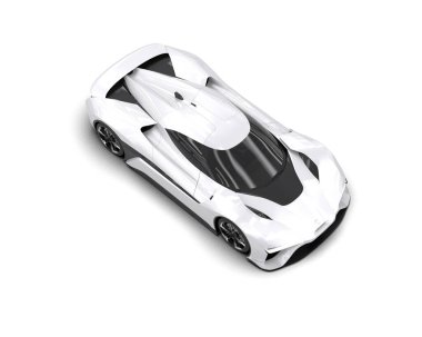 Modern spor arabanın üç boyutlu tasarımı beyaz arka planda izole edildi 