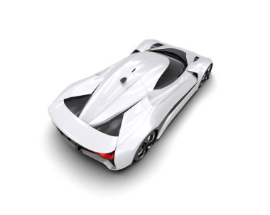 Modern spor arabanın üç boyutlu tasarımı beyaz arka planda izole edildi 