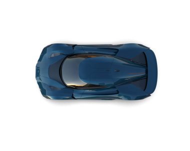 Modern spor arabanın üç boyutlu tasarımı beyaz arka planda izole edildi 