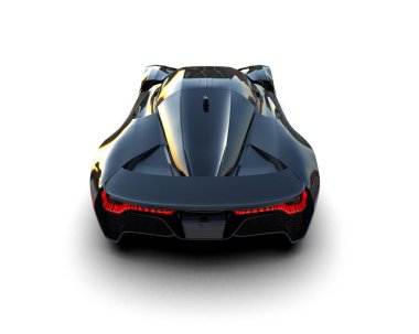 Modern spor arabanın üç boyutlu tasarımı beyaz arka planda izole edildi 