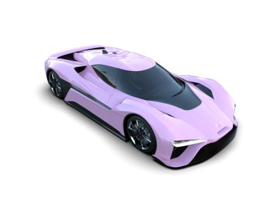 Modern spor arabanın üç boyutlu tasarımı beyaz arka planda izole edildi 