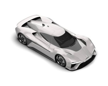 3D görüntüleme, modern spor araba beyaz arka planda izole edildi 