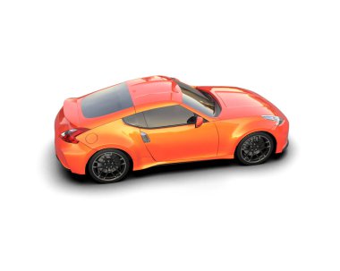 3D görüntüleme, modern spor araba beyaz arka planda izole edildi 