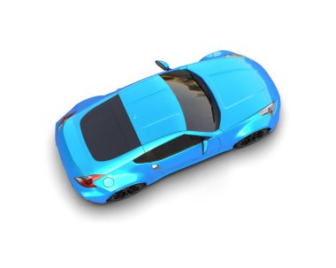 3D görüntüleme, modern spor araba beyaz arka planda izole edildi 