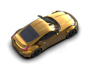 3D görüntüleme, modern spor araba beyaz arka planda izole edildi 