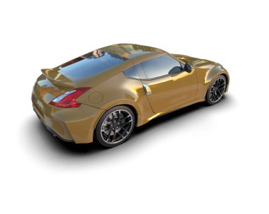 3D görüntüleme, modern spor araba beyaz arka planda izole edildi 