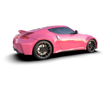 3D görüntüleme, modern spor araba beyaz arka planda izole edildi 