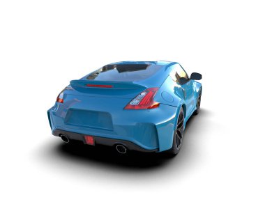 3D görüntüleme, modern spor araba beyaz arka planda izole edildi 