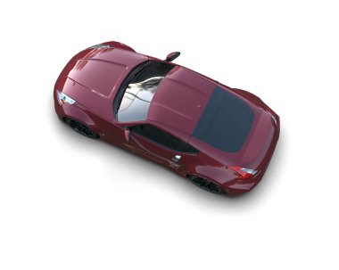 3D görüntüleme, modern spor araba beyaz arka planda izole edildi 