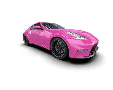 3D görüntüleme, modern spor araba beyaz arka planda izole edildi 