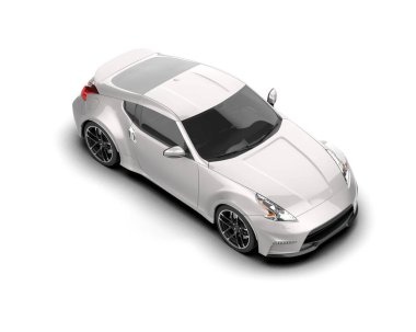 3D görüntüleme, modern spor araba beyaz arka planda izole edildi 