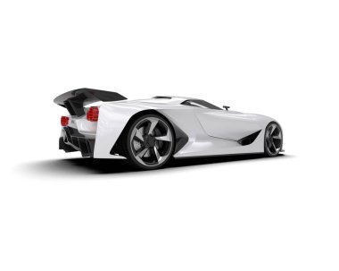 3D görüntüleme, modern spor araba beyaz arka planda izole edildi 