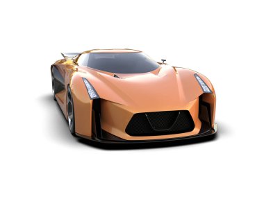 3D görüntüleme, modern spor araba beyaz arka planda izole edildi 