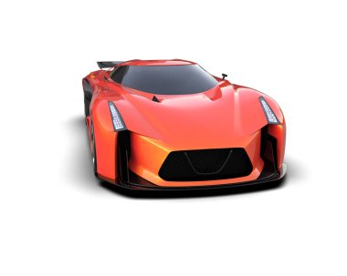 3D görüntüleme, modern spor araba beyaz arka planda izole edildi 