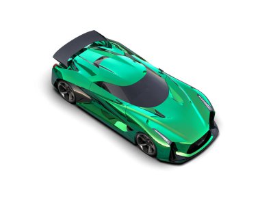 3D görüntüleme, modern spor araba beyaz arka planda izole edildi 