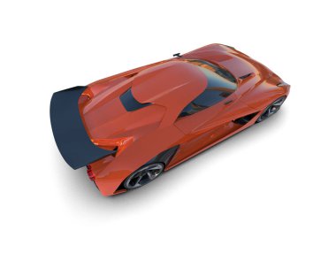 3D görüntüleme, modern spor araba beyaz arka planda izole edildi 