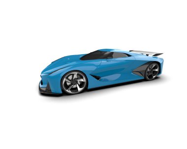 3D görüntüleme, modern spor araba beyaz arka planda izole edildi 