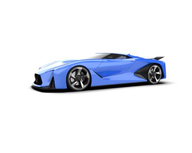 3D görüntüleme, modern spor araba beyaz arka planda izole edildi 