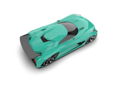 3D görüntüleme, modern spor araba beyaz arka planda izole edildi 
