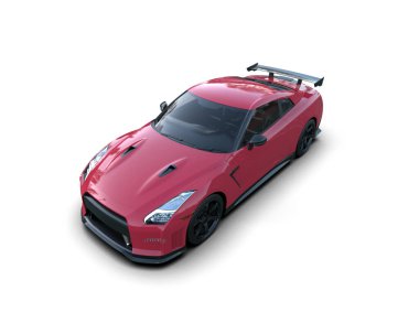 3D görüntüleme, modern spor araba beyaz arka planda izole edildi 