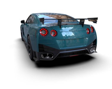 3D görüntüleme, modern spor araba beyaz arka planda izole edildi 