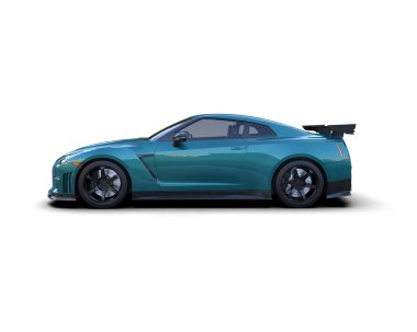 3D görüntüleme, modern spor araba beyaz arka planda izole edildi 