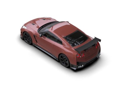 3D görüntüleme, modern spor araba beyaz arka planda izole edildi 