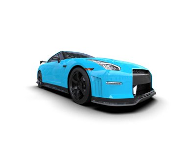 3D görüntüleme, modern spor araba beyaz arka planda izole edildi 